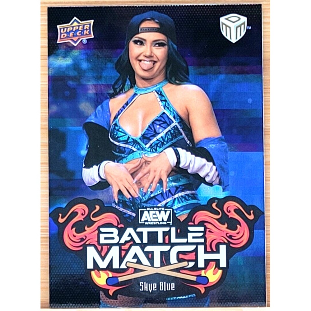 2023 UPPER DECK AEW MATCH DATED MOMENTS SKYE BLUE BATTLE MATCH ACHIEVEMENT RC